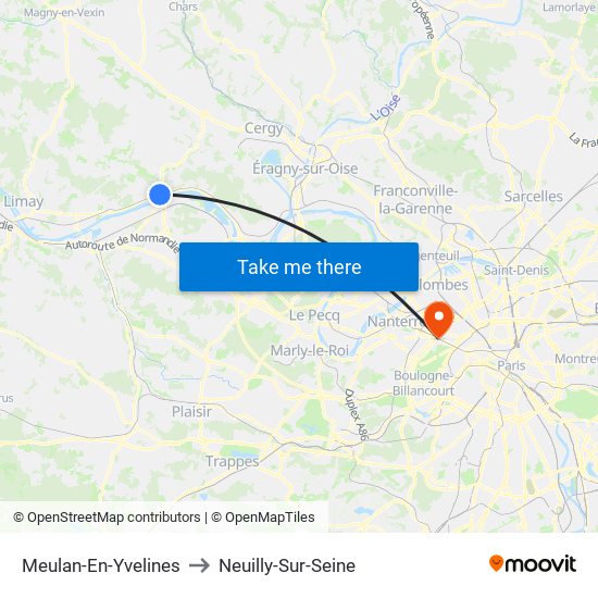 Meulan-En-Yvelines to Neuilly-Sur-Seine map