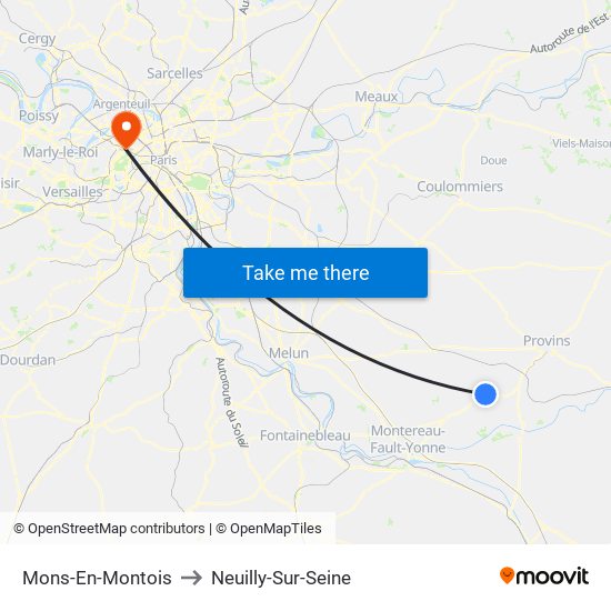 Mons-En-Montois to Neuilly-Sur-Seine map