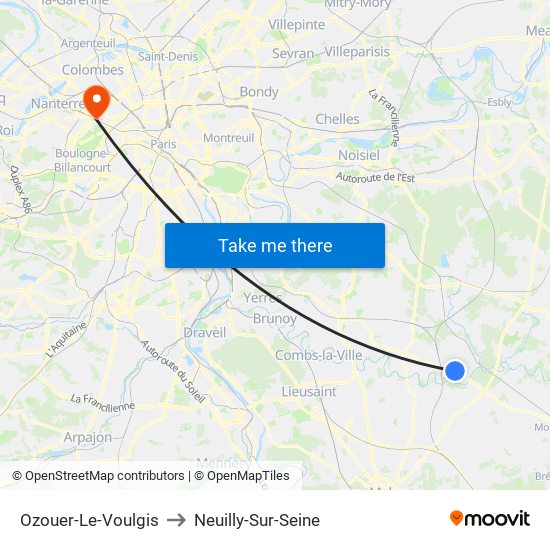 Ozouer-Le-Voulgis to Neuilly-Sur-Seine map