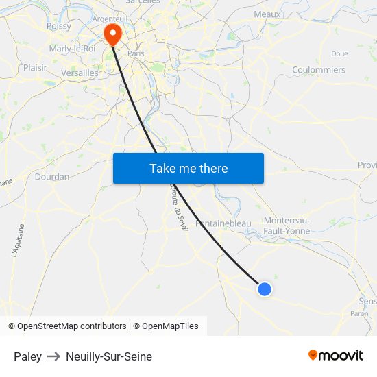 Paley to Neuilly-Sur-Seine map