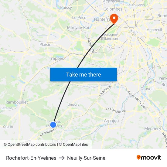 Rochefort-En-Yvelines to Neuilly-Sur-Seine map