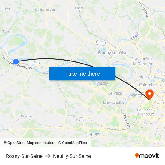 Rosny-Sur-Seine to Neuilly-Sur-Seine map