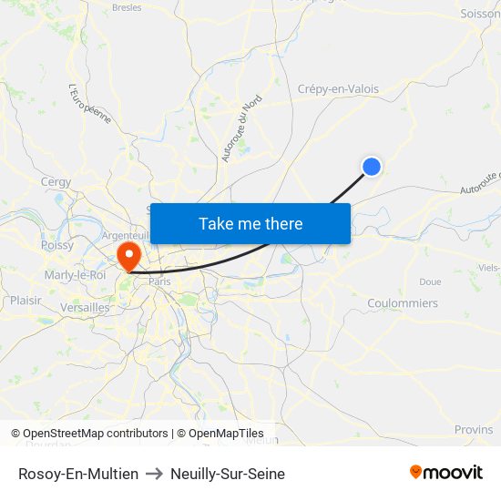 Rosoy-En-Multien to Neuilly-Sur-Seine map