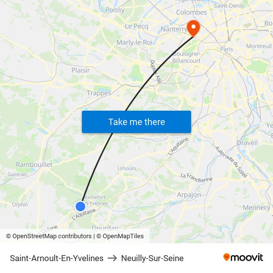 Saint-Arnoult-En-Yvelines to Neuilly-Sur-Seine map