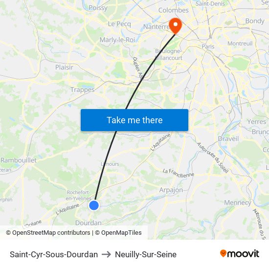 Saint-Cyr-Sous-Dourdan to Neuilly-Sur-Seine map