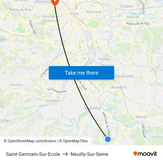 Saint-Germain-Sur-Ecole to Neuilly-Sur-Seine map