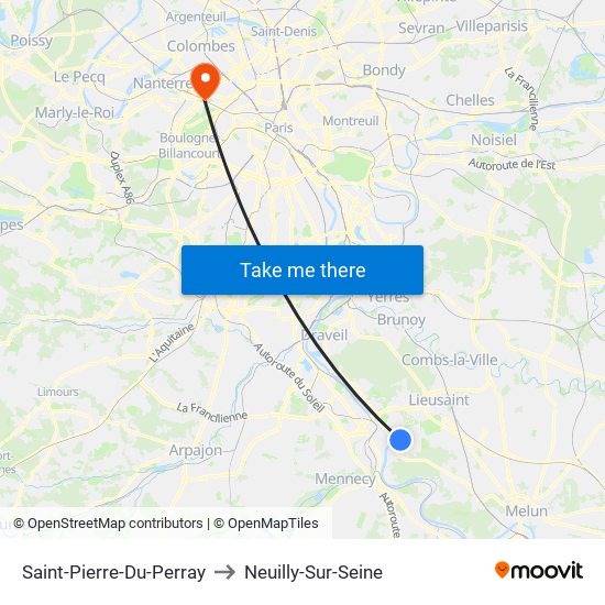 Saint-Pierre-Du-Perray to Neuilly-Sur-Seine map