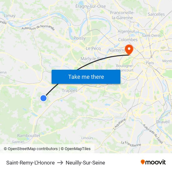 Saint-Remy-L'Honore to Neuilly-Sur-Seine map