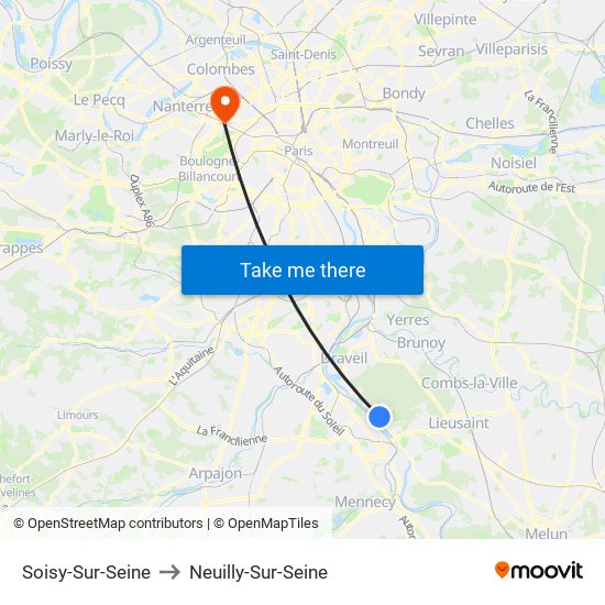Soisy-Sur-Seine to Neuilly-Sur-Seine map