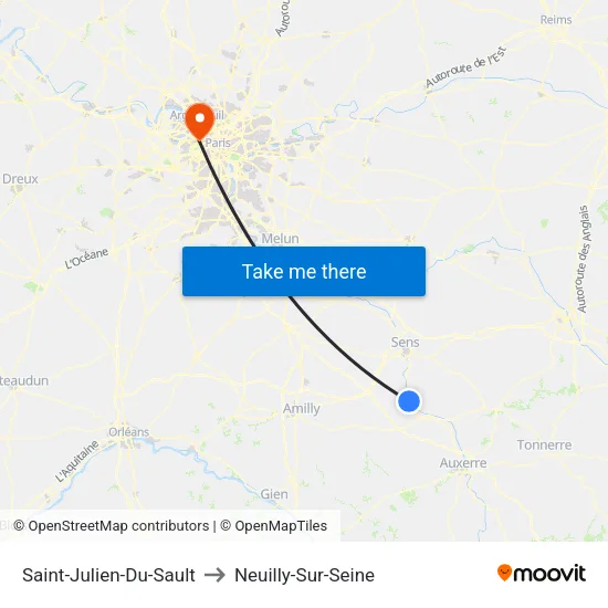 Saint-Julien-Du-Sault to Neuilly-Sur-Seine map