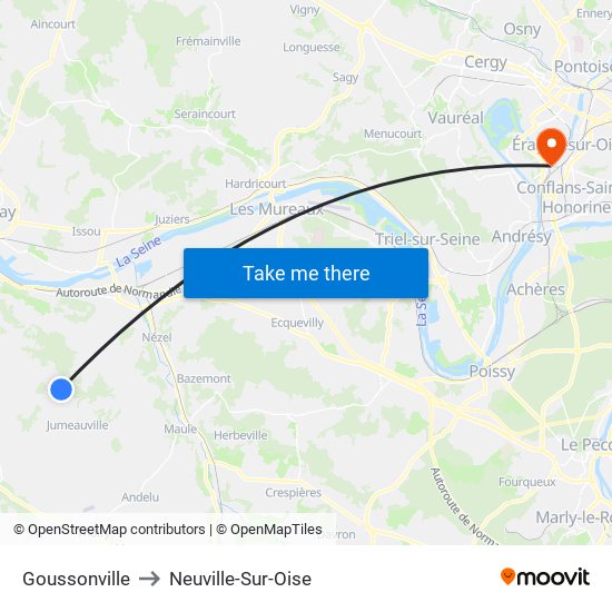 Goussonville to Neuville-Sur-Oise map