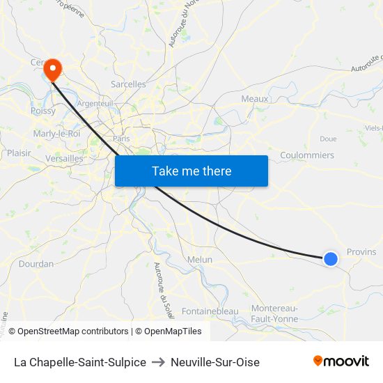 La Chapelle-Saint-Sulpice to Neuville-Sur-Oise map