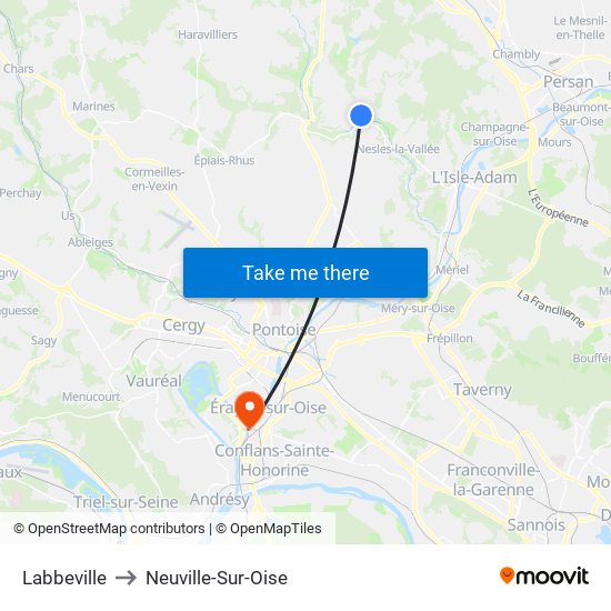 Labbeville to Neuville-Sur-Oise map