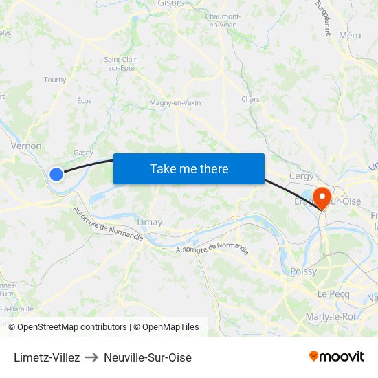 Limetz-Villez to Neuville-Sur-Oise map