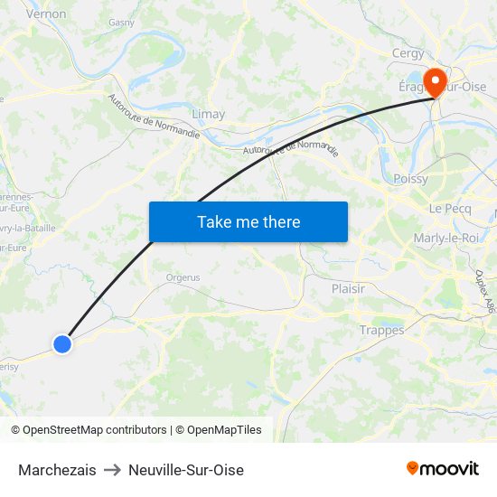 Marchezais to Neuville-Sur-Oise map