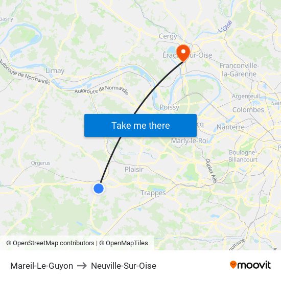 Mareil-Le-Guyon to Neuville-Sur-Oise map