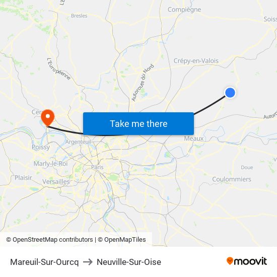 Mareuil-Sur-Ourcq to Neuville-Sur-Oise map