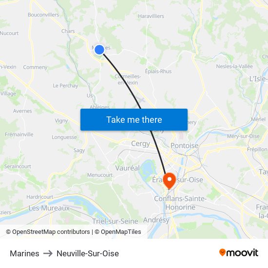 Marines to Neuville-Sur-Oise map