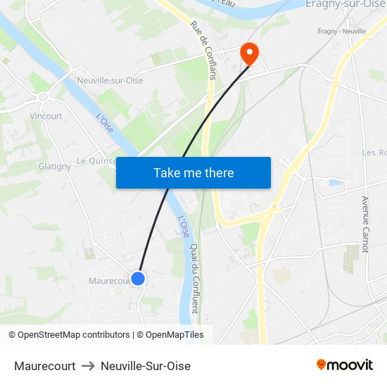 Maurecourt to Neuville-Sur-Oise map