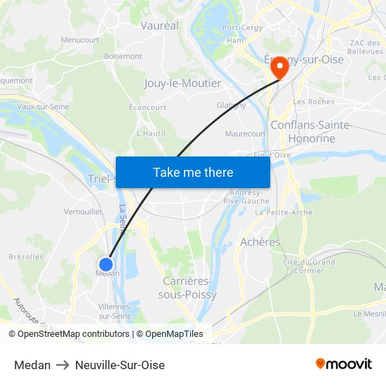 Medan to Neuville-Sur-Oise map