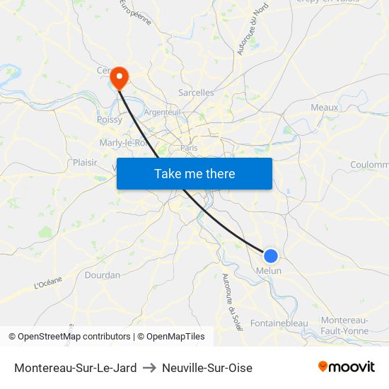 Montereau-Sur-Le-Jard to Neuville-Sur-Oise map