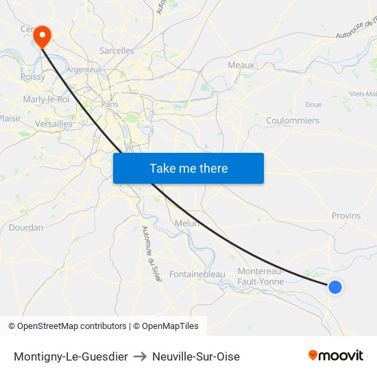 Montigny-Le-Guesdier to Neuville-Sur-Oise map