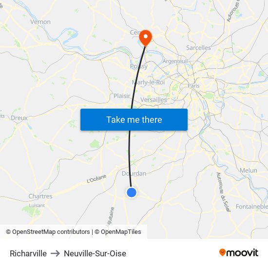 Richarville to Neuville-Sur-Oise map