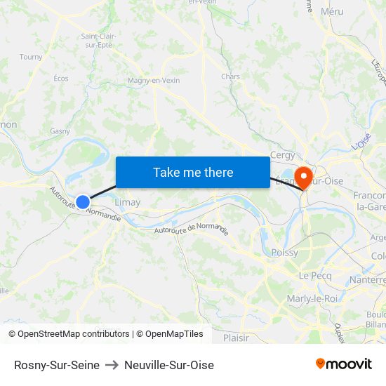 Rosny-Sur-Seine to Neuville-Sur-Oise map