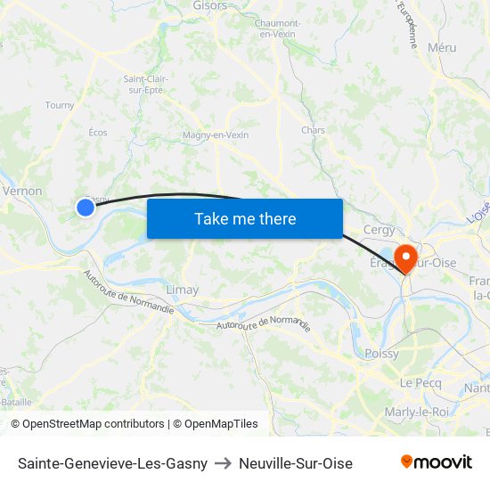 Sainte-Genevieve-Les-Gasny to Neuville-Sur-Oise map