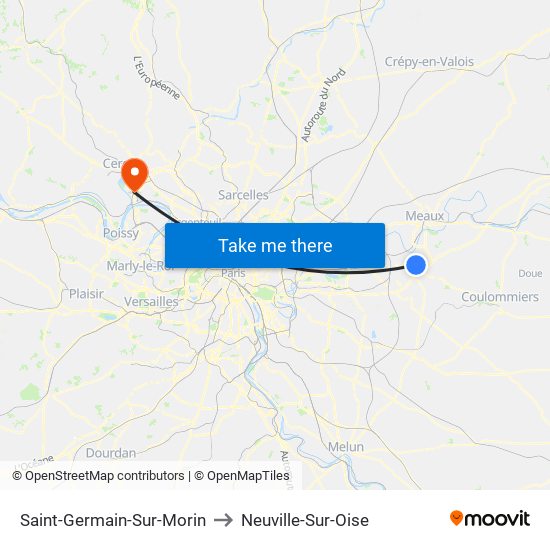 Saint-Germain-Sur-Morin to Neuville-Sur-Oise map