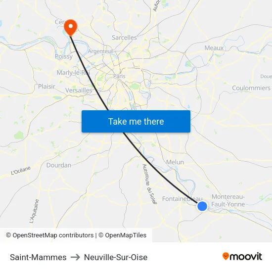 Saint-Mammes to Neuville-Sur-Oise map