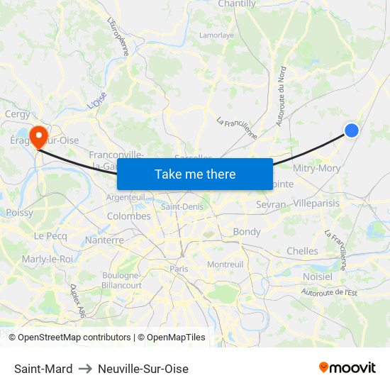 Saint-Mard to Neuville-Sur-Oise map