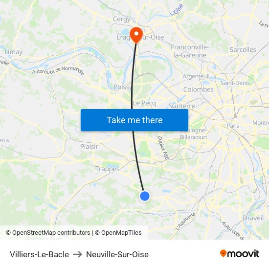 Villiers-Le-Bacle to Neuville-Sur-Oise map