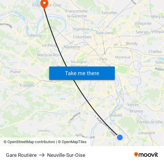 Gare Routière to Neuville-Sur-Oise map