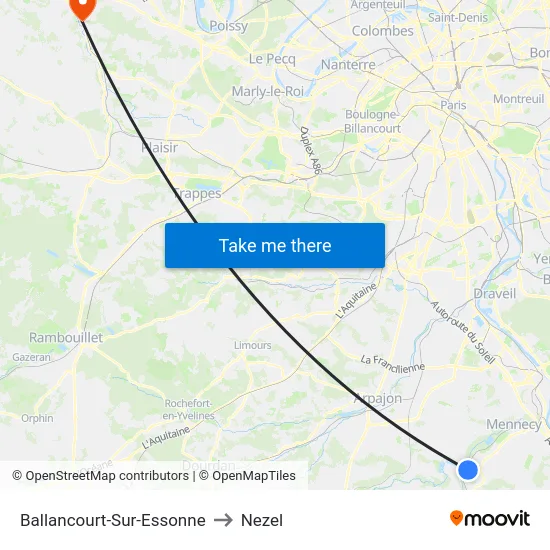 Ballancourt-Sur-Essonne to Nezel map