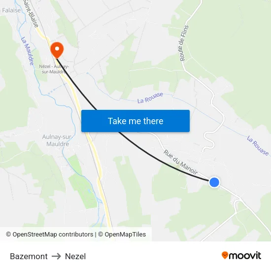 Bazemont to Nezel map