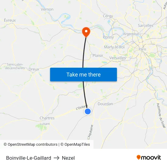 Boinville-Le-Gaillard to Nezel map