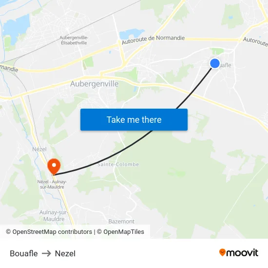 Bouafle to Nezel map