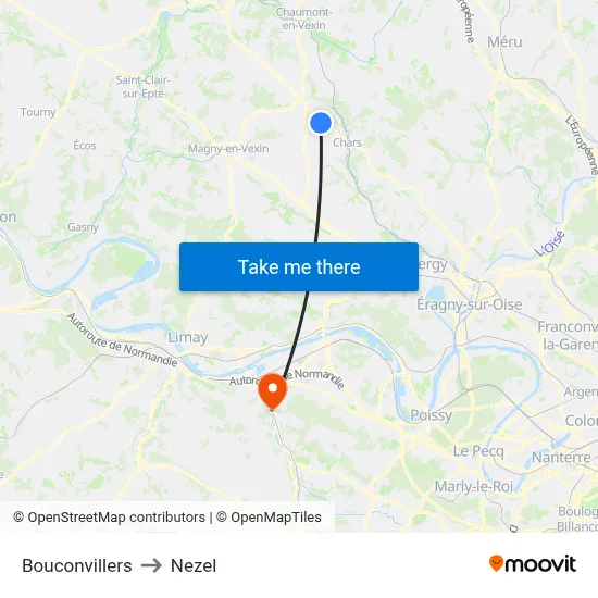 Bouconvillers to Nezel map