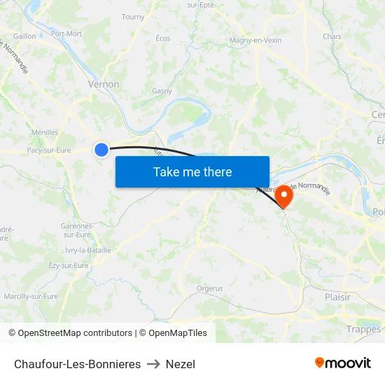 Chaufour-Les-Bonnieres to Nezel map