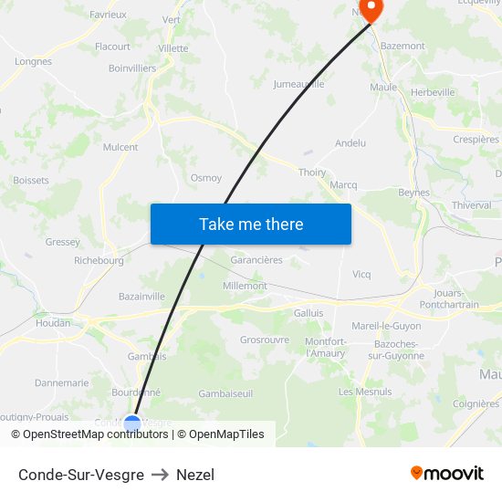 Conde-Sur-Vesgre to Nezel map