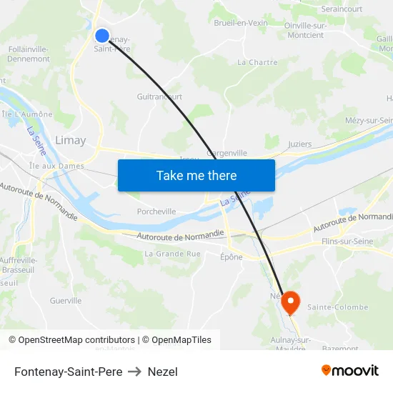 Fontenay-Saint-Pere to Nezel map