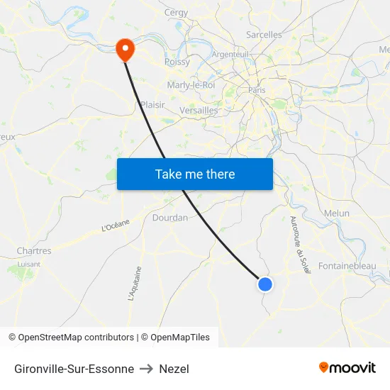 Gironville-Sur-Essonne to Nezel map