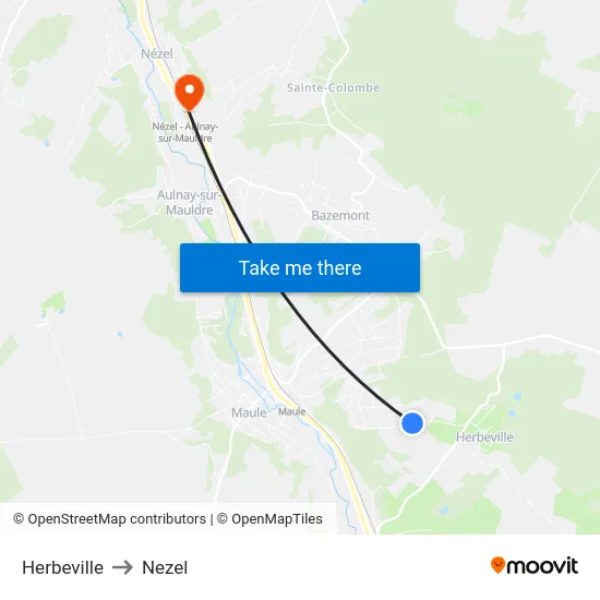 Herbeville to Nezel map