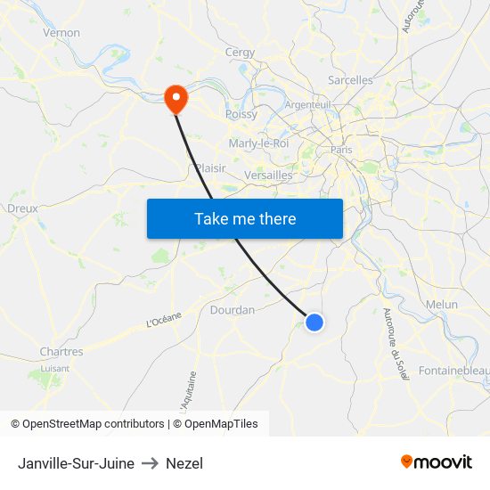 Janville-Sur-Juine to Nezel map