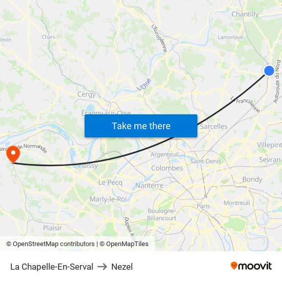 La Chapelle-En-Serval to Nezel map