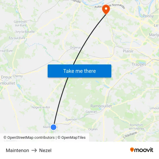Maintenon to Nezel map