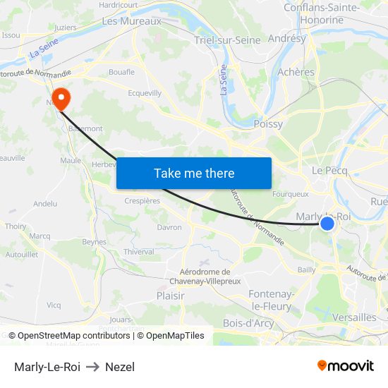 Marly-Le-Roi to Nezel map