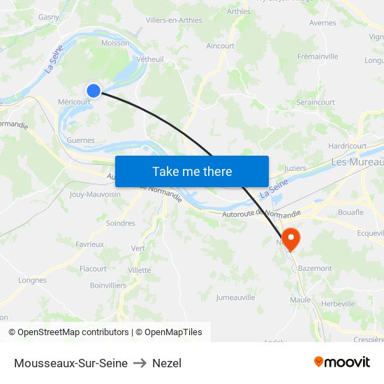 Mousseaux-Sur-Seine to Nezel map