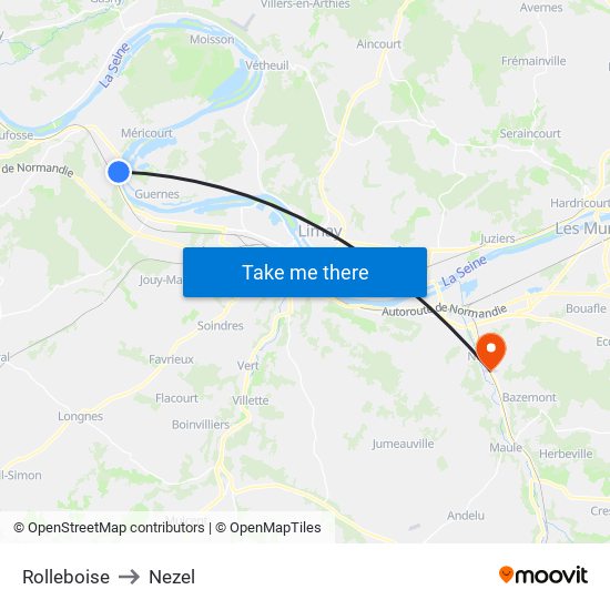 Rolleboise to Nezel map